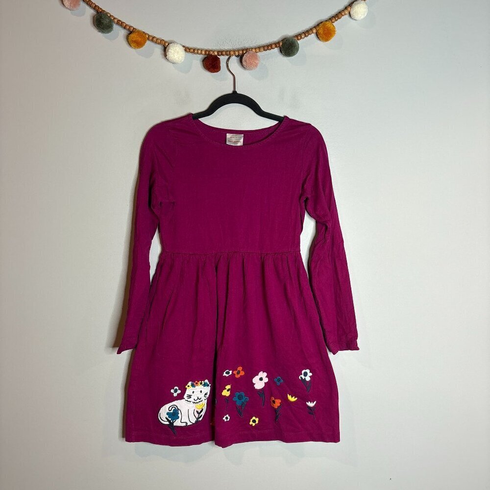 Hanna Andersson fuchsia cat flower casual dress
